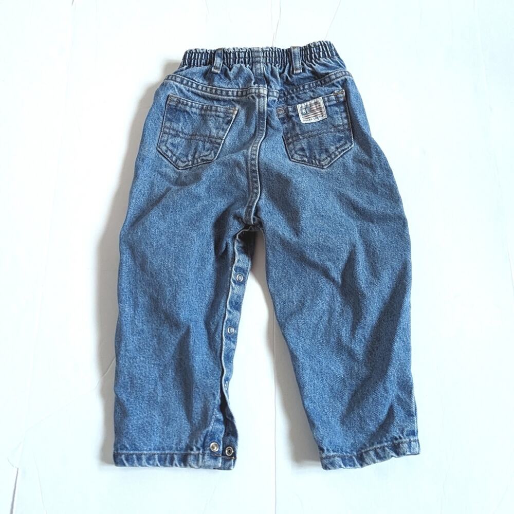 Vtg 90s Ralph Lauren Baggy Cinched Jeans 18-24m Iconic Classic